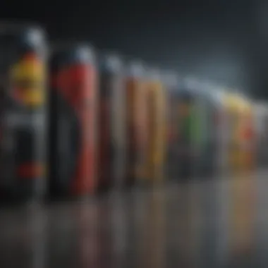 A chart comparing popular energy drink brands and their nutritional facts.