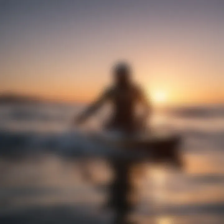 Scenic view of electric water boards in action at sunset