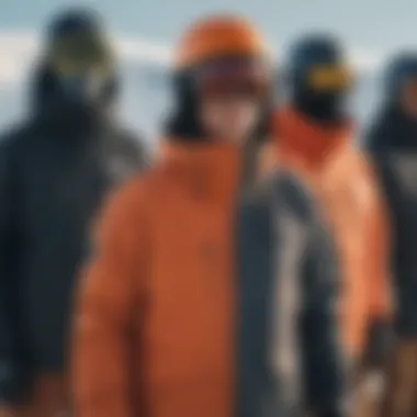 Group of snowboarders showcasing different styles of Airblaster jackets