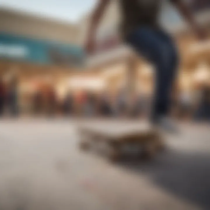 Skateboarders enjoying a session at Arrowhead Mall's outdoor area