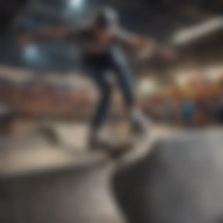 A vibrant skate park scene showcasing the energy of extreme sports