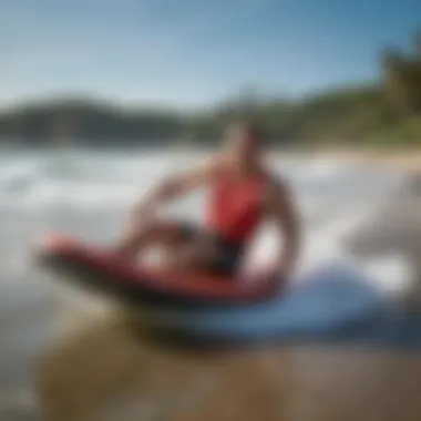 A picturesque beach setting illustrating the excitement of bodyboarding in action.