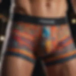 Close-up of Ethika boxer design showcasing vibrant patterns