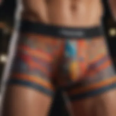 Close-up of Ethika boxer design showcasing vibrant patterns