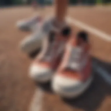 A pair of Vans tennis shoes on a sports field, ready for action