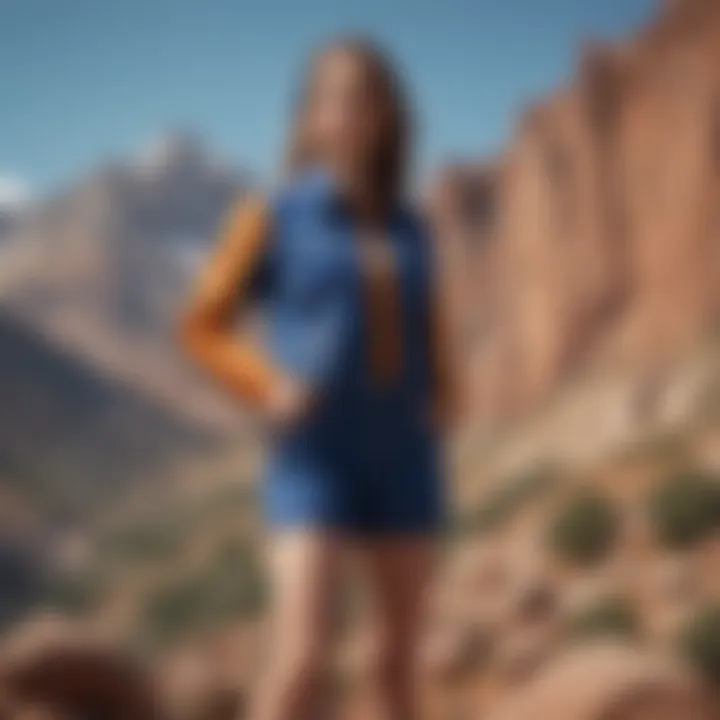 Vibrant Dickies short suit displayed against a rugged mountain backdrop