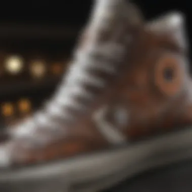 Close-up of the unique design details of a Converse Mid Top Sneaker