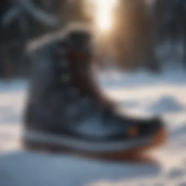 Stylish Design of DC Shoes Snow Boots Stylish design of DC Shoes snow boots against a winter backdrop.
