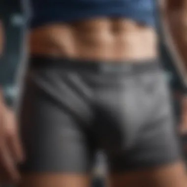 Close-Up of Unique Features of PSD Space Jam Boxers Close-up of unique features of PSD Space Jam boxers, highlighting material and stitching.