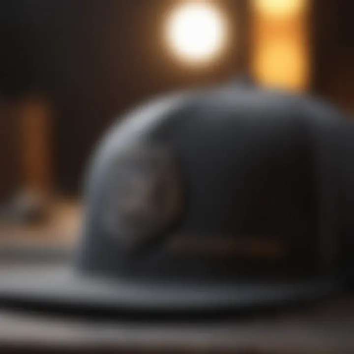 Close-up of premium materials used in fitted hat production