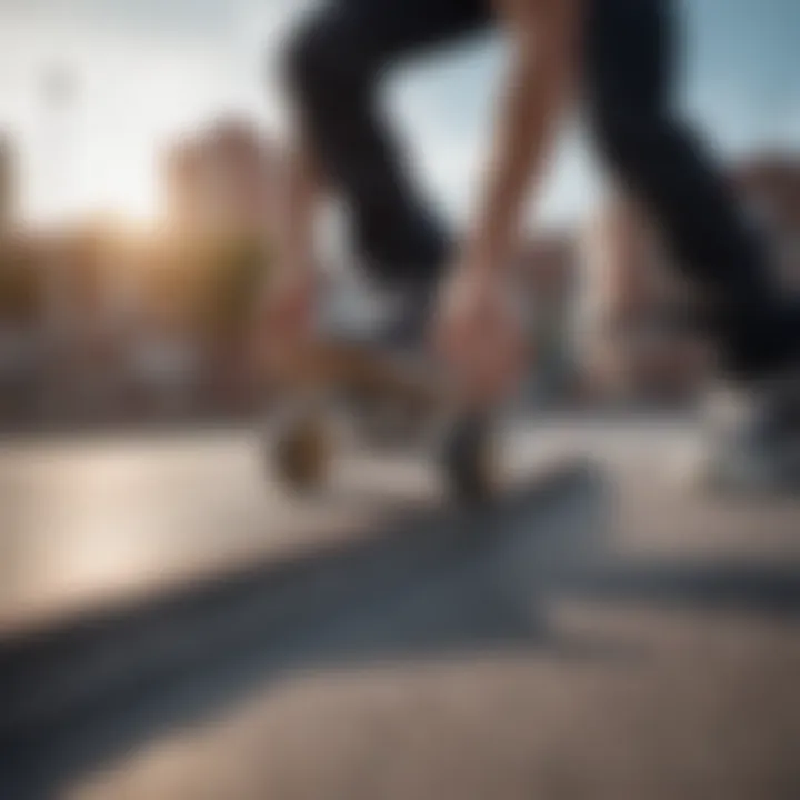 Skateboarder performing tricks on a ramp with 56mm wheels