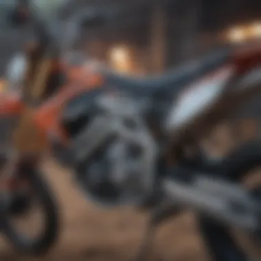 Close-up of the advanced battery technology in an electric MX bike