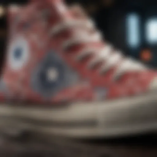 Close-up of exclusive Converse designs showcasing unique patterns and textures