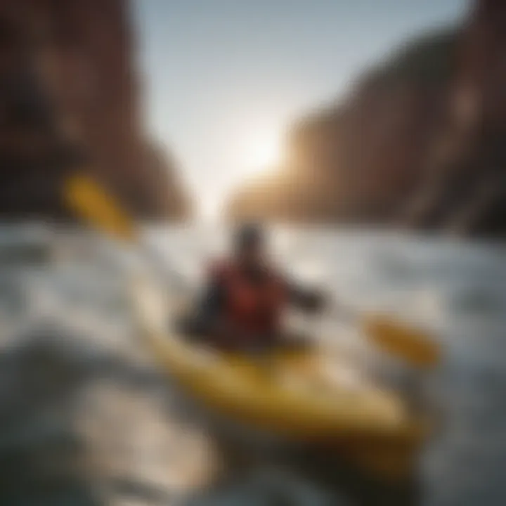 Kayakers navigating the waves off the Exmouth coast