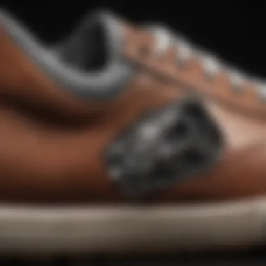 Close-up view of a shoe featuring a stash pocket