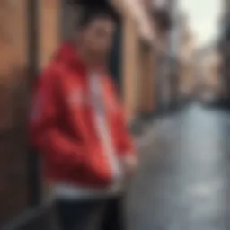 A vibrant street scene showcasing diverse streetwear styles.