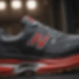 Close-up view of New Balance platform sneaker design showcasing material quality and craftsmanship