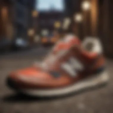 Historical advertisement for New Balance vintage shoes reflecting cultural impact.
