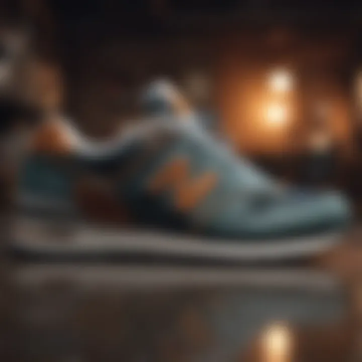 Modern fashion integration of vintage aesthetics in New Balance footwear.