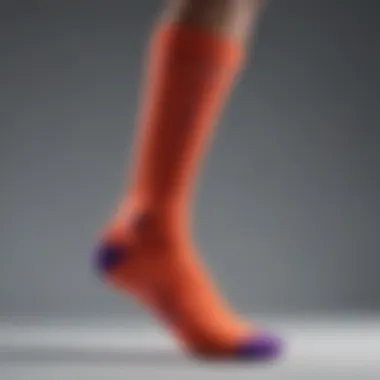 Close-up view of Nike Dri-FIT colored socks showcasing the fabric texture