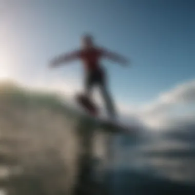 Capture the Essence of Adventure An exhilarating moment of foil boarding captured with waves splashing around.