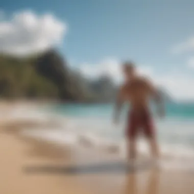 Locals enjoying recreational activities on a beach in Oahu