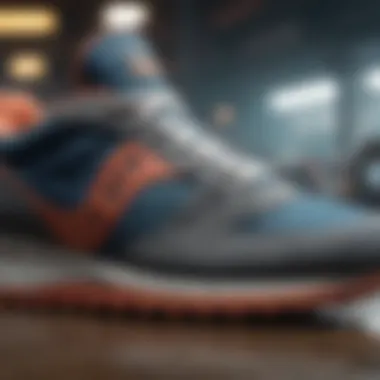 Close-up of Saucony Jazz Peak showcasing its unique design and materials.