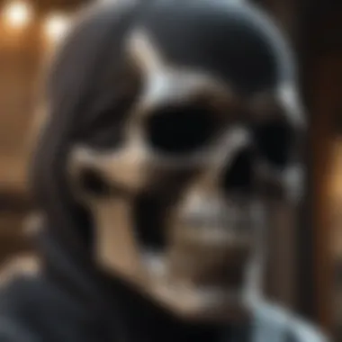 Close-up of fabric and craftsmanship in skull hoodies