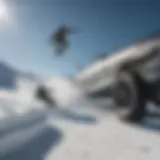 Skilled snowboarder executing spitfire lock-in technique