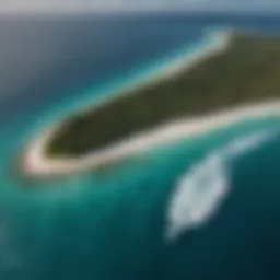 Stunning aerial view of Maldives surf breaks
