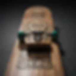 A close-up of a Tech Deck fingerboard showcasing intricate designs