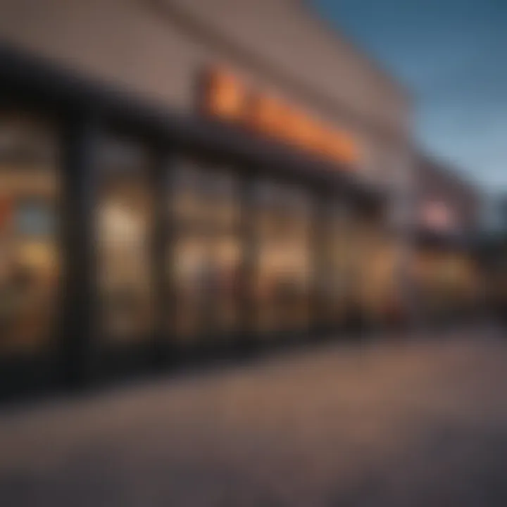 Diverse storefronts at Texas City Outlet Mall showcasing various brands