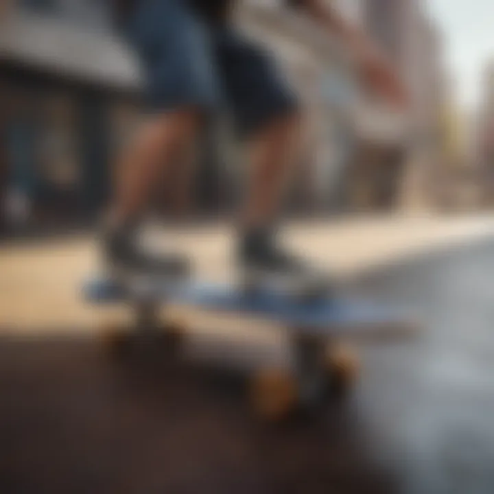 A skater performing tricks on a cute, customized skate deck