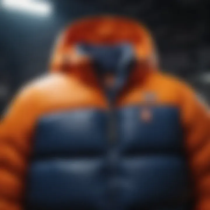 A collection of anorak puffer vests in various colors displayed artistically