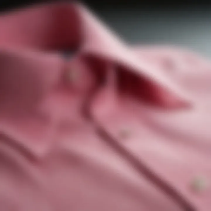 Close-up of fabric texture of a pink shirt