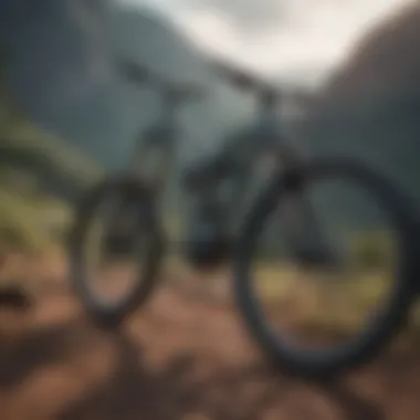 High-Performance Mountain Bike on Rugged Terrain High-performance full suspension mountain bike on a rugged trail