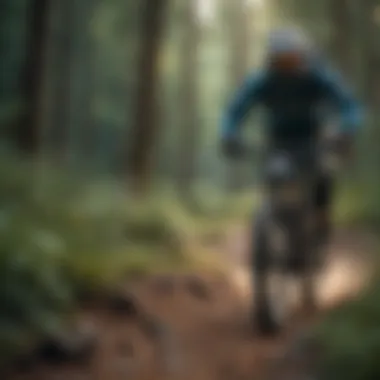Versatile Biker Navigating Diverse Trails A versatile mountain biker navigating through diverse landscapes