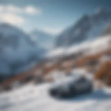 Majestic Mountain Landscape Majestic mountain landscape with pristine snow-covered slopes.