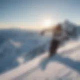 Snowboard on a snowy mountain slope