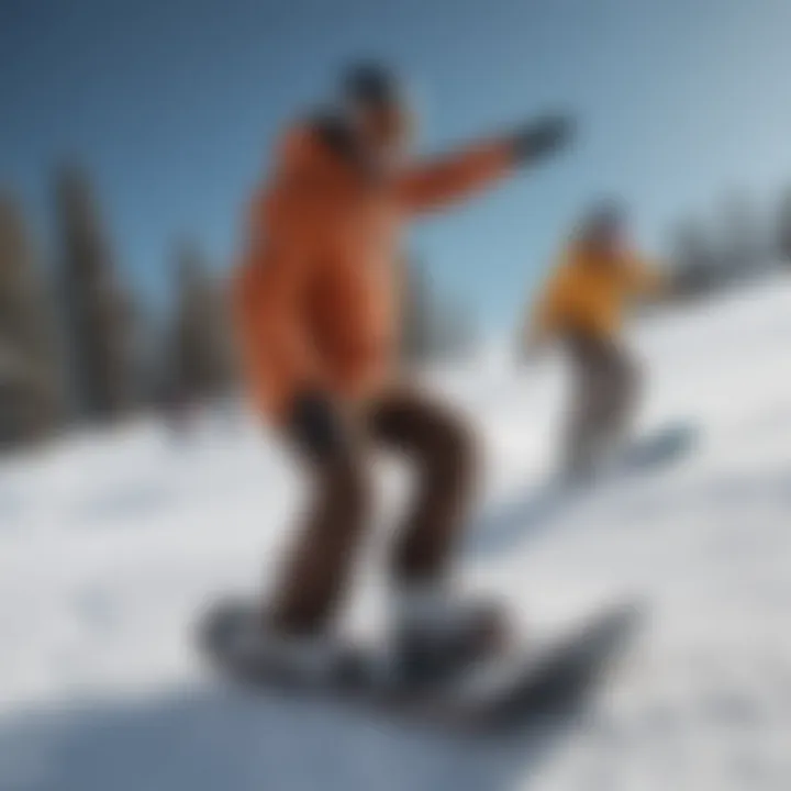 Group of snowboarders enjoying a day on the slopes