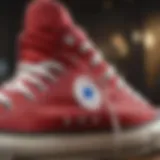 Close-up view of the Converse All Star Red detailing