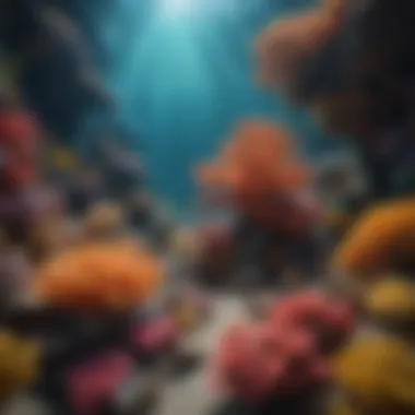 Vibrant coral reef teeming with marine life