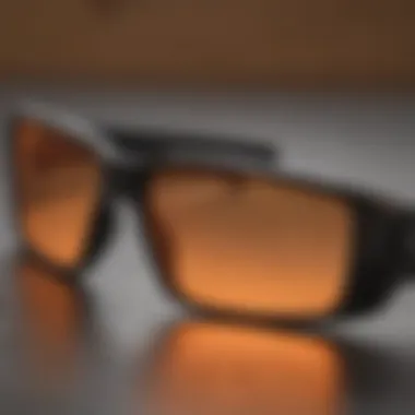 Close-up view of Oakley Gascan design highlighting orange lenses