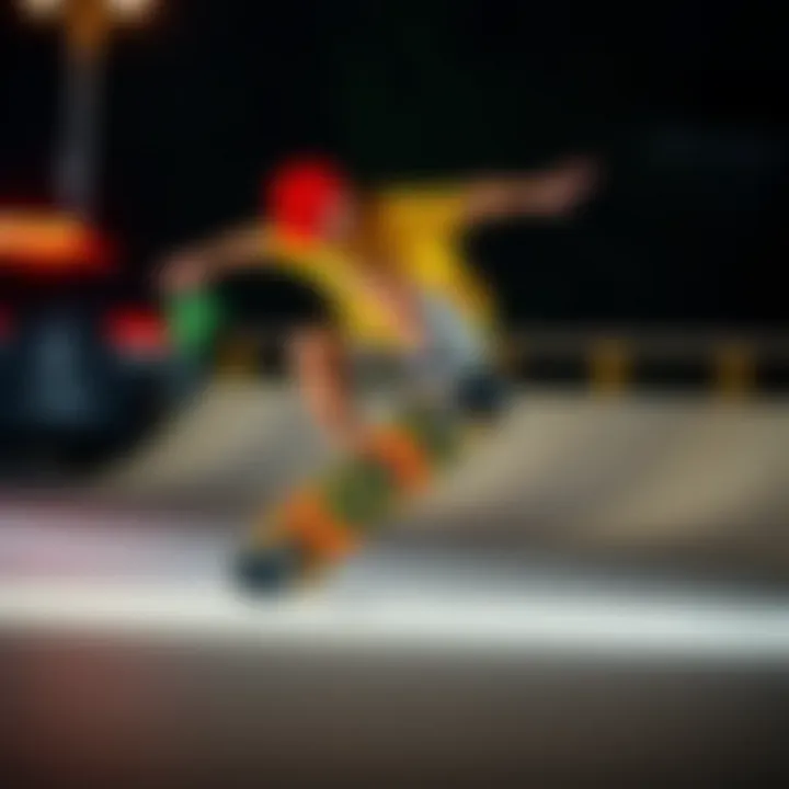 Skateboarder performing tricks on a custom-designed element board