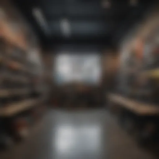 Interior view of a popular skate shop showcasing a variety of boards and accessories