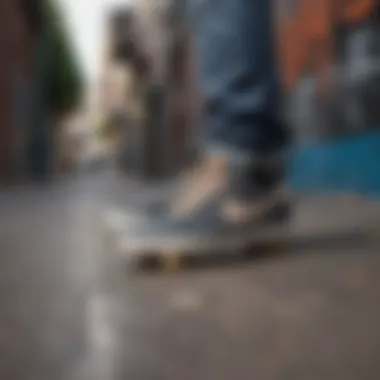 Urban Aesthetic with Nike SB Chron Nike SB Chron shoes on a skateboard with urban graffiti background