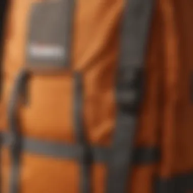 Close-up of the orange JanSport backpack showcasing its durable fabric and stitching