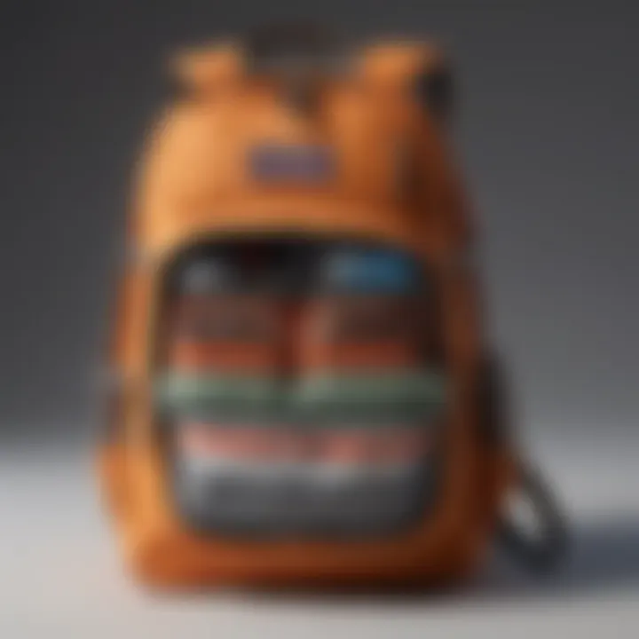 Interior view of the orange JanSport backpack revealing its spacious compartments