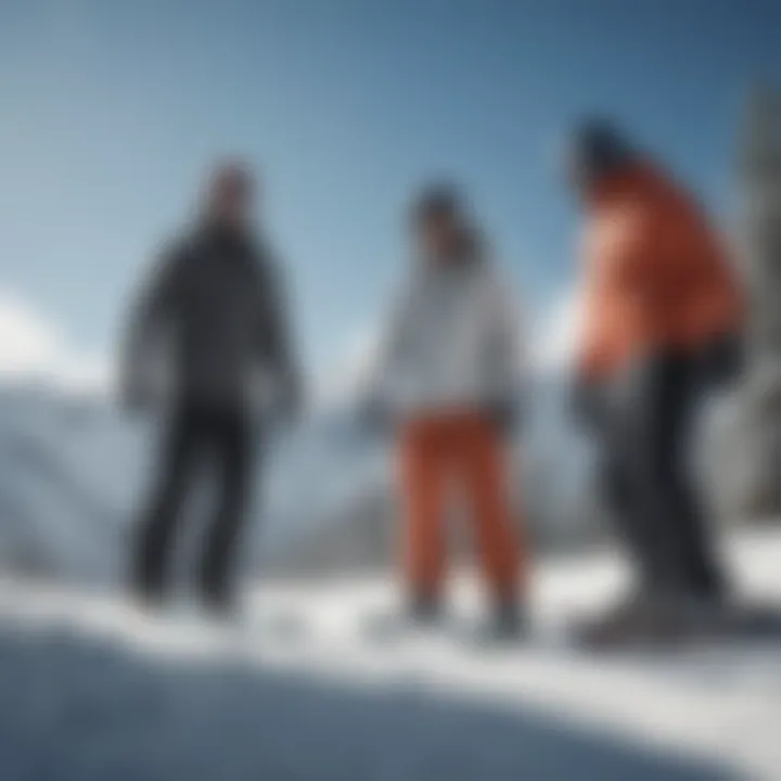 Diverse group enjoying a snowboarding event