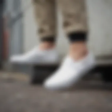 Cultural icons wearing white Vans slip-ons